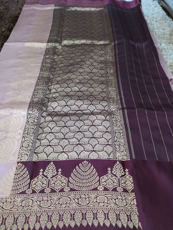 Pure Handloom Raw Mango Pattu - Morocco Brown