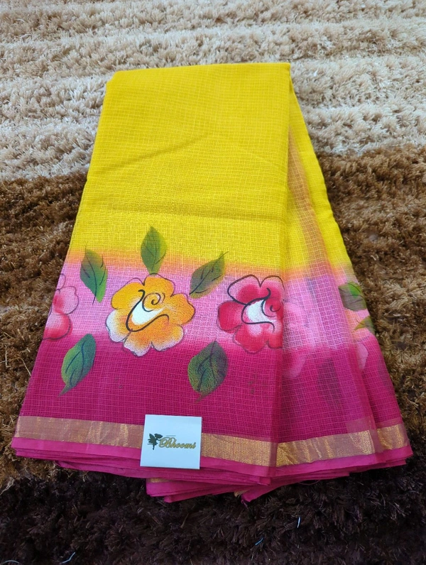 Pure Cotton Kota Block Print - Gold