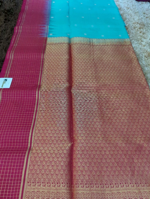 Pure Handloom Soft Silk  - sky blue