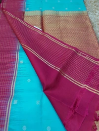 Pure Handloom Soft Silk  - sky blue