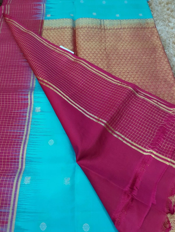 Pure Handloom Soft Silk  - sky blue