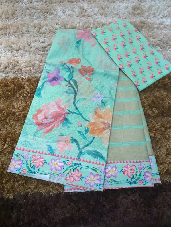 Pure Cotton Kota Designer  - Vista Blue