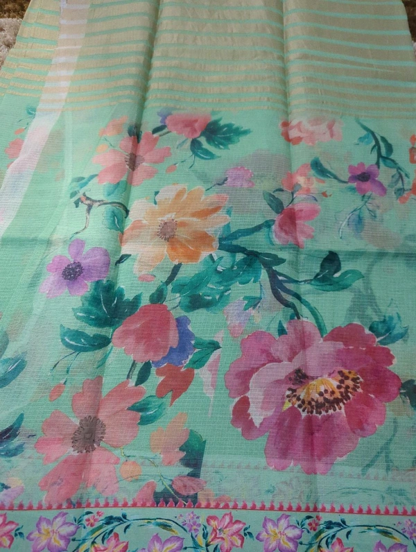 Pure Cotton Kota Designer  - Vista Blue