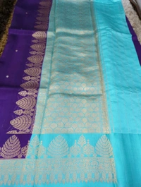 Pure Handloom Raw Mango Pattu - Pigment Indigo