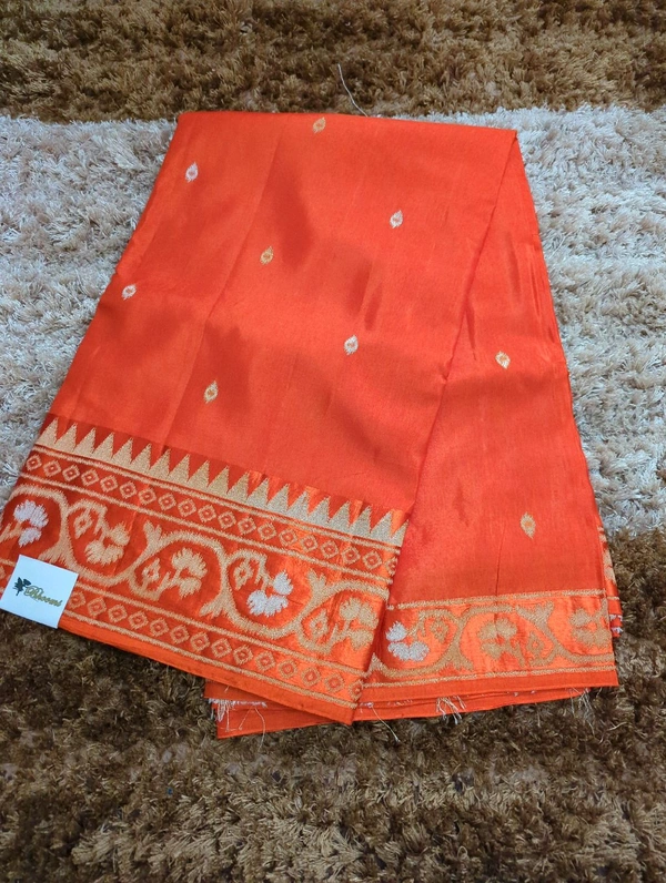 Pure Tusser Raw Mango  - orange