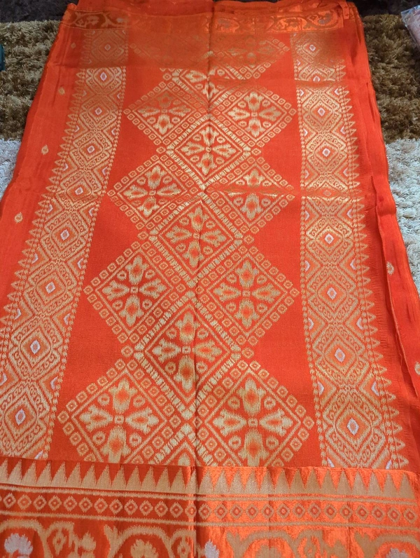 Pure Tusser Raw Mango  - orange