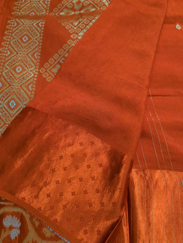 Pure Tusser Raw Mango  - orange