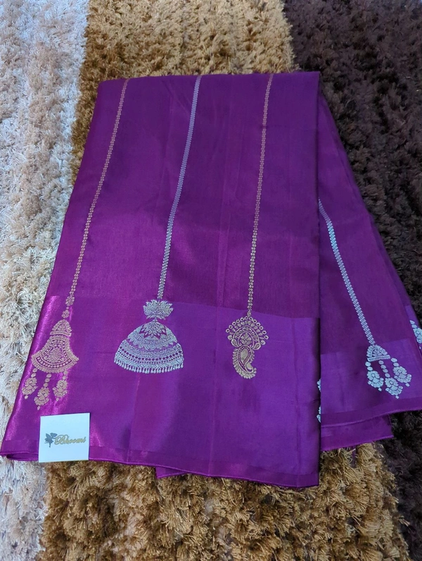 Pure Tusser Raw Mango  - Purple