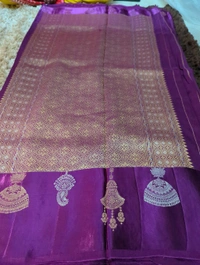 Pure Tusser Raw Mango  - Purple