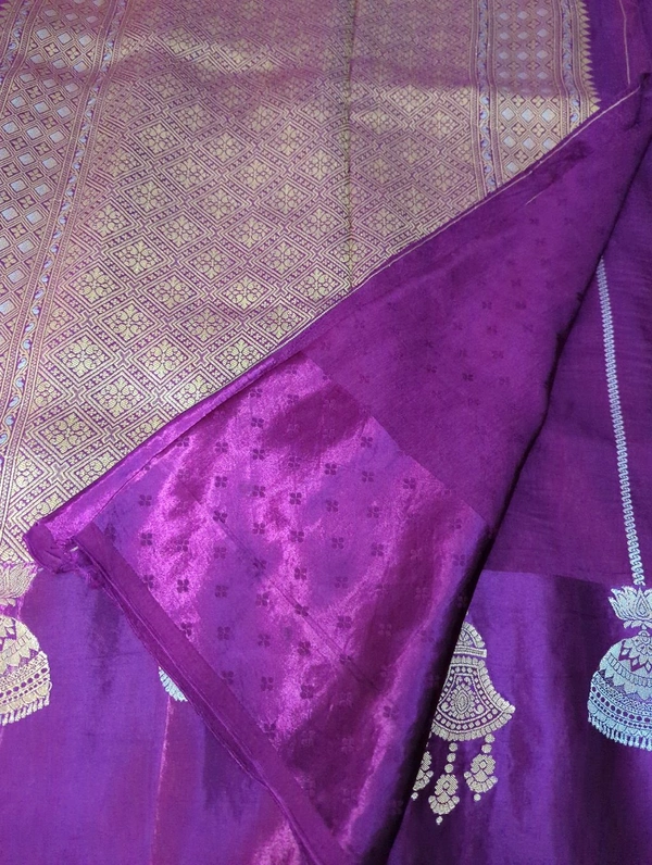 Pure Tusser Raw Mango  - Purple