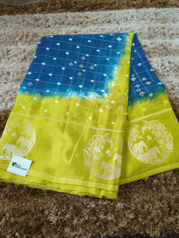 Pure Tusser Raw Mango  - Blue