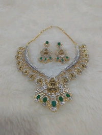 Designer Diamond Copy Necklaces  - green, HD