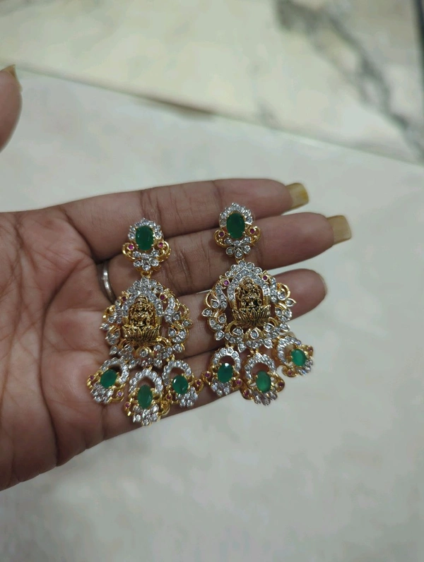 Designer Diamond Copy Necklaces  - green, HD