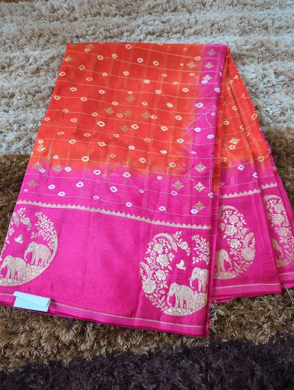 Pure Tusser Raw Mango  - orange