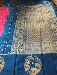 Pure Tusser Raw Mango  - pink