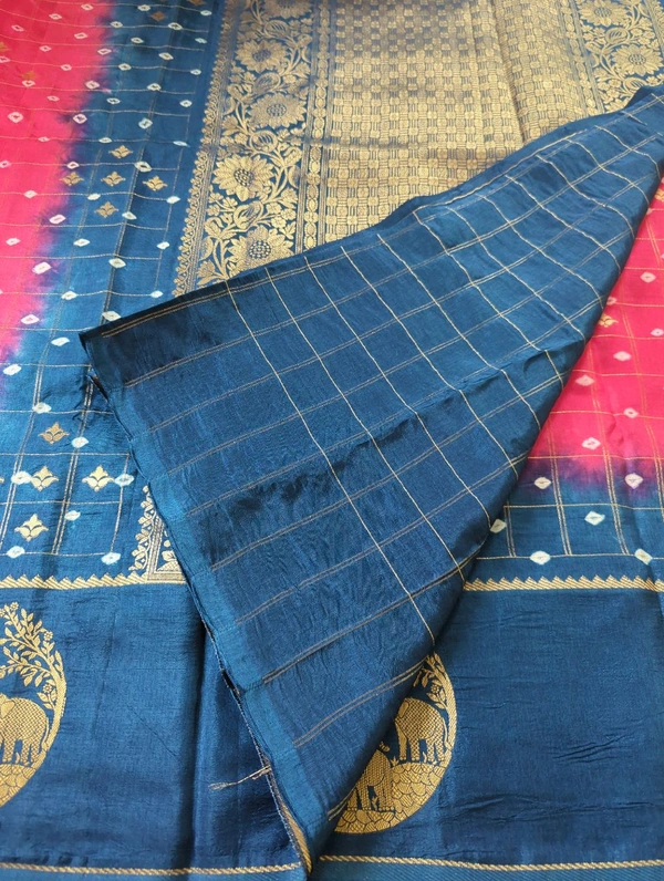 Pure Tusser Raw Mango  - pink