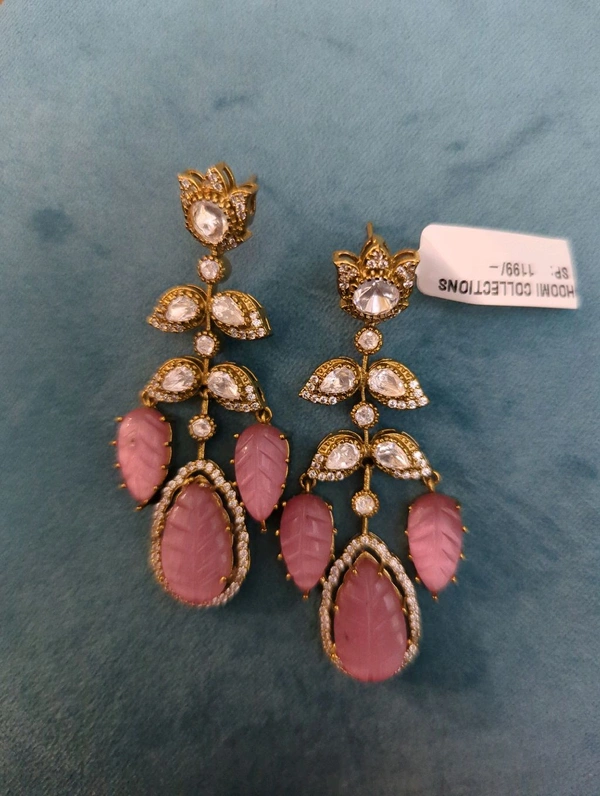 Mossonite Earrings  - Vz, Pink Lace