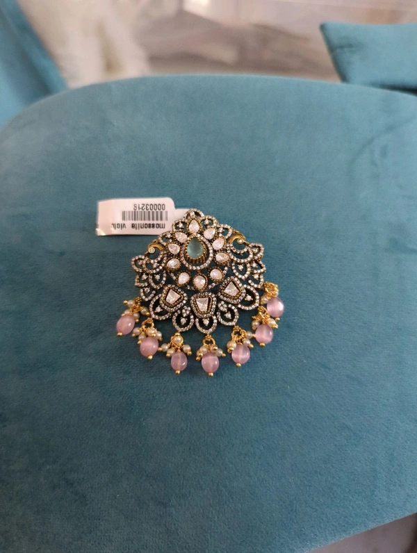 Mossonite Victorian Pendent  - Vz, Pink