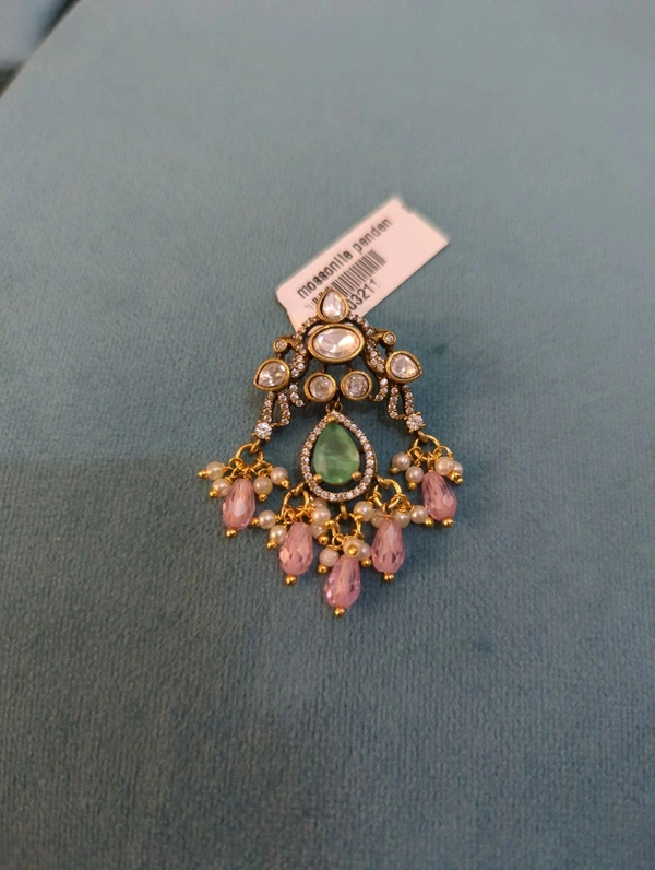 Mossonite Pendent  - Vz, Pink Lace