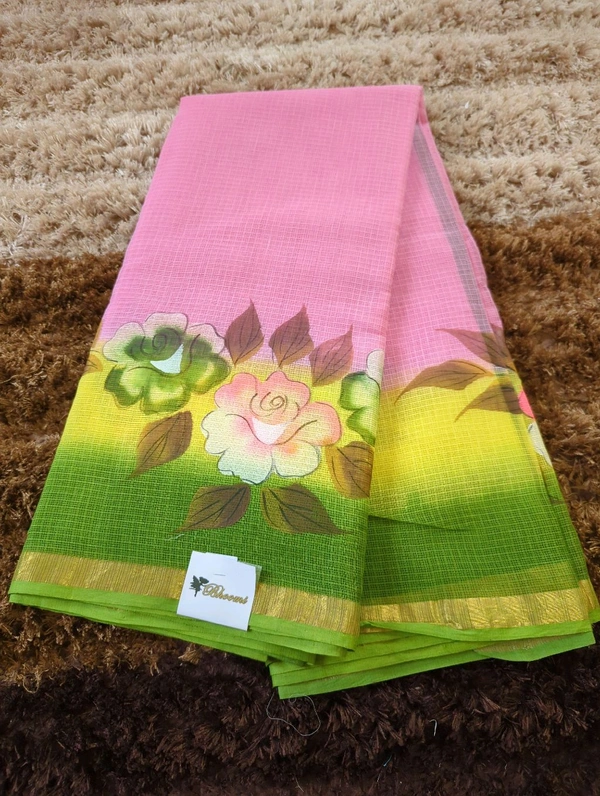 Pure Cotton Kota Block Print - Blush Pink