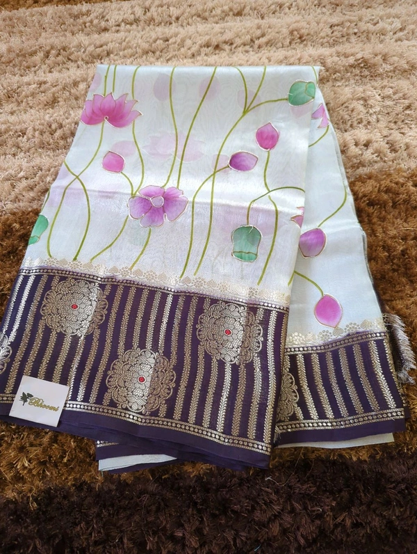 Pure Tusser Raw Mango - Navy Blue