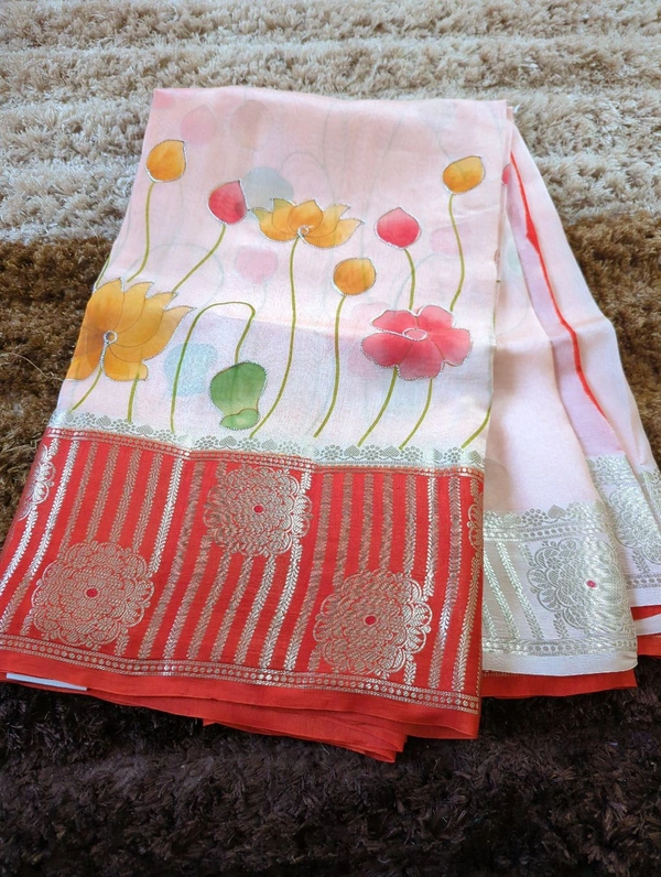 Pure Tusser Raw Mango - orange