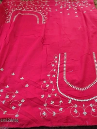 Tissue Crush With Handloom  - Pink