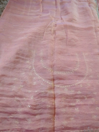 Tissue Crush With Handloom  - Peach Schnapps