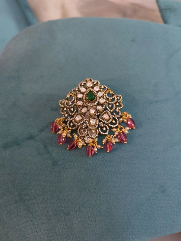 Mossonite Victorian Pendent  - Vz, Hot Pink