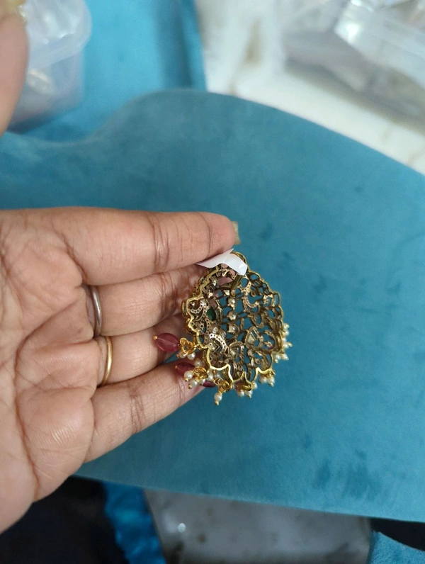 Mossonite Victorian Pendent  - Vz, Hot Pink