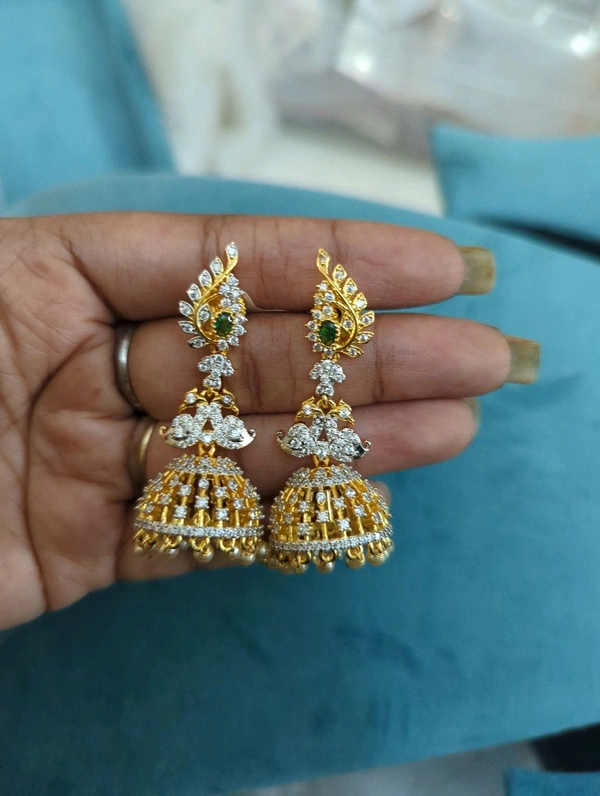 Diamond Copy Earrings  - Vz, green