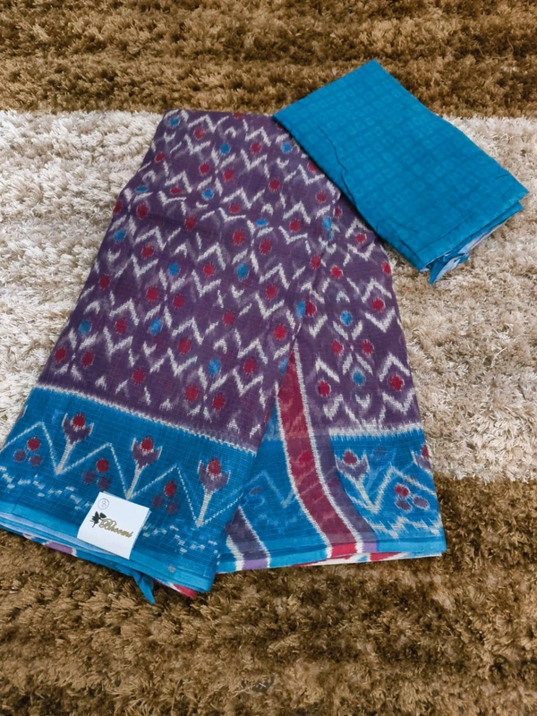 Pure Cotton Kota Block - Violet 8