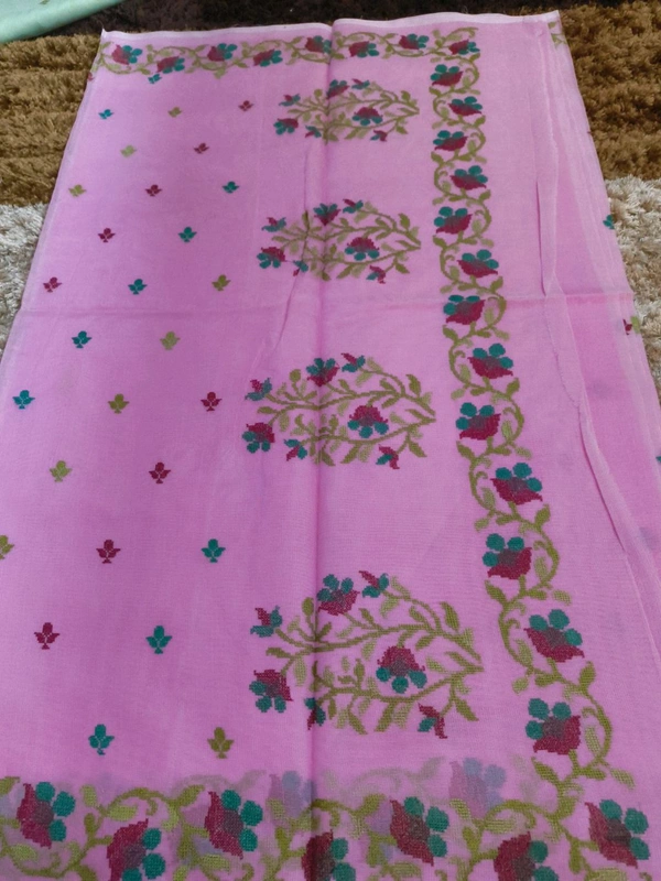 Pure Kota Super Net Embroidery  - Blush Pink