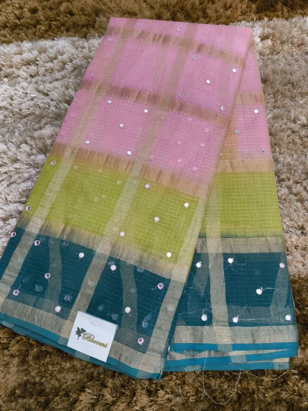 Pure Cotton Kota Weaving  - Pink Lace