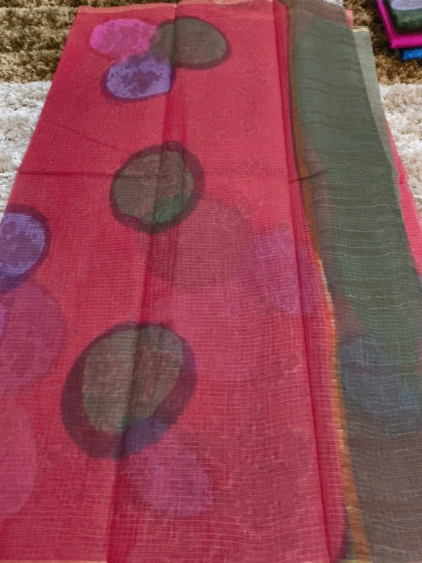 Pure Cotton Kota Block  - Wild Watermelon 7