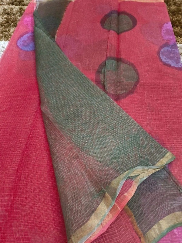 Pure Cotton Kota Block  - Wild Watermelon 7