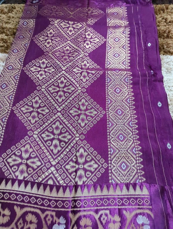 Pure Tusser Raw Mango  - Purple