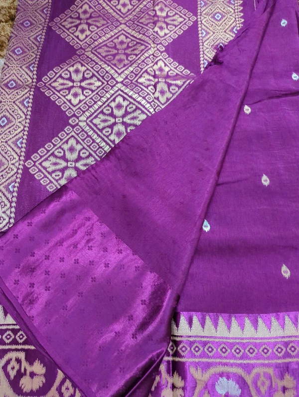 Pure Tusser Raw Mango  - Purple