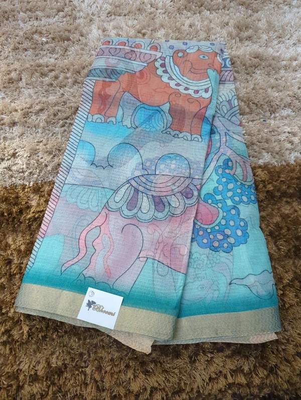 Pure Cotton Kota Digital  - Eastern Blue 3