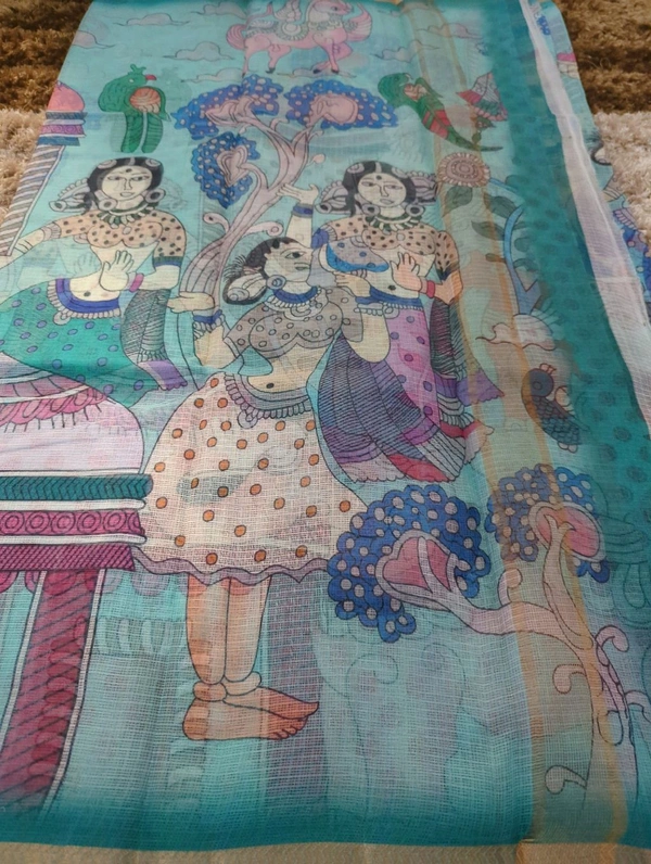 Pure Cotton Kota Digital  - Eastern Blue 3