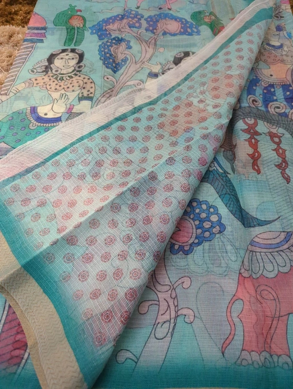 Pure Cotton Kota Digital  - Eastern Blue 3