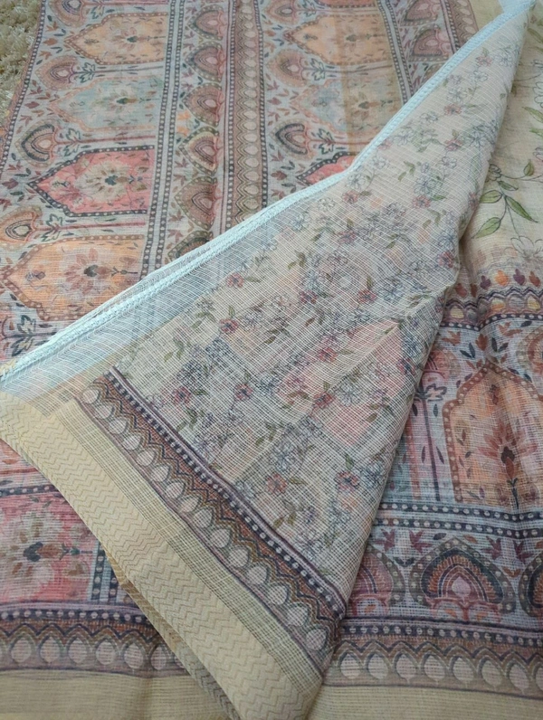 Pure Cotton Kota Digital  - Tan 4