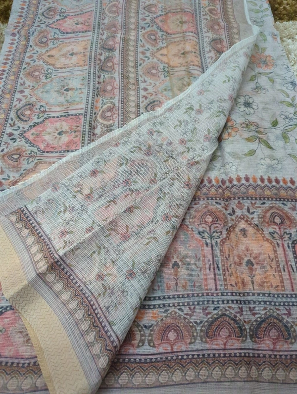 Pure Cotton Kota Digital  - Bone 7