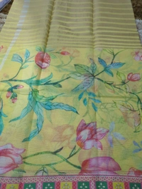Pure Cotton Kota Designer  - Yellow