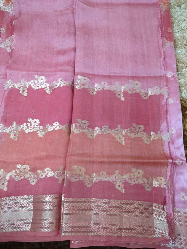 Pure Tusser Raw Mango  - Tickle Me Pink