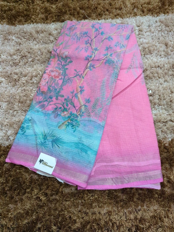 Pure Cotton Kota Digital  - pink