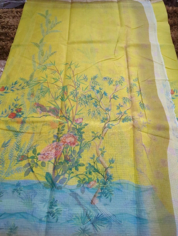 Pure Cotton Kota Digital  - Yellow