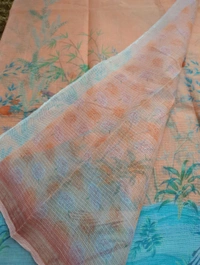 Pure Cotton Kota Digital  - orange