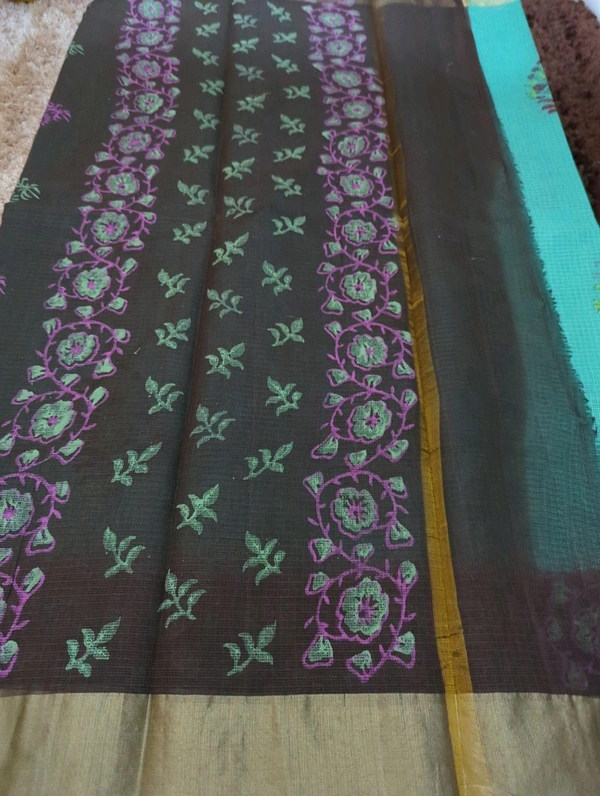 Pure Cotton Kota Block - Eastern Blue