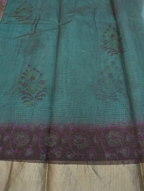 Pure Cotton Kota Block - Eastern Blue